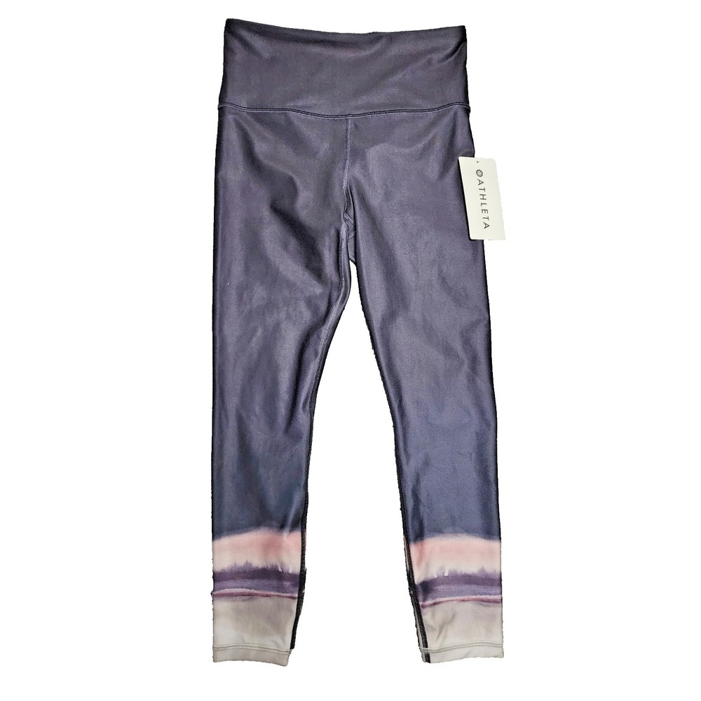 Athleta Elation Ultra High Rise 7/8 Yoga Legging Purple Abstract Size S NWT